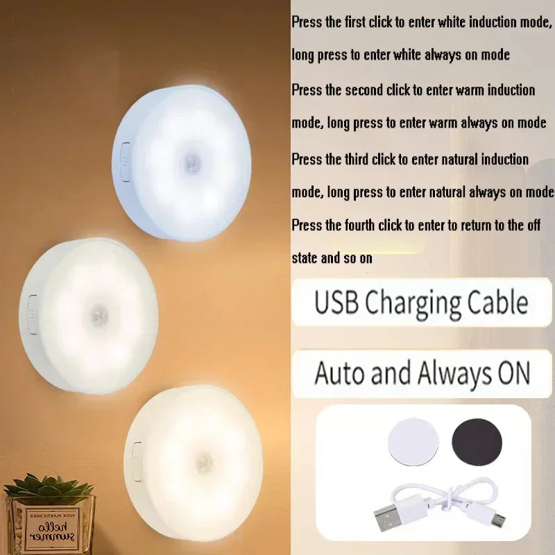 LED Motion Sensor Night Light, Rechargeable &amp; Magnetic