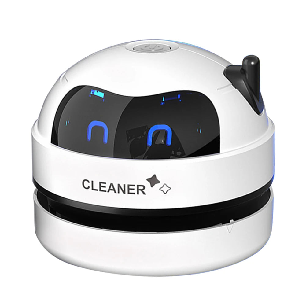 Mini Desktop Vacuum Cleaner, USB Rechargeable Portable Handheld Cleaner with Detachable Nozzle for Pet Hair, Crumbs and Dust