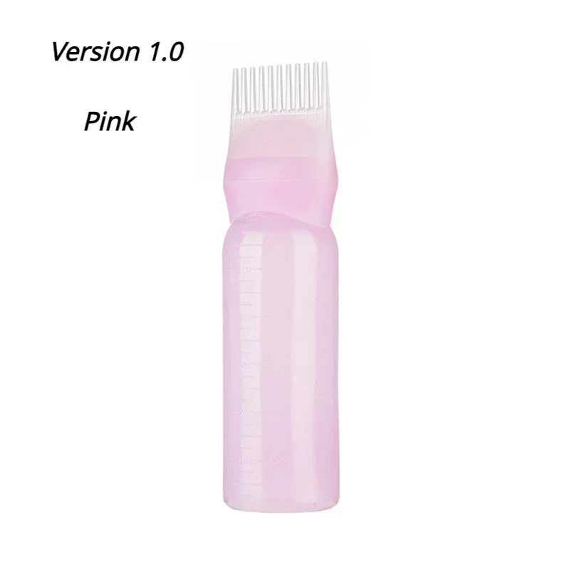 Refillable Hair Dye Applicator Comb - Pump-Action Scalp Massage Brush, 180ml